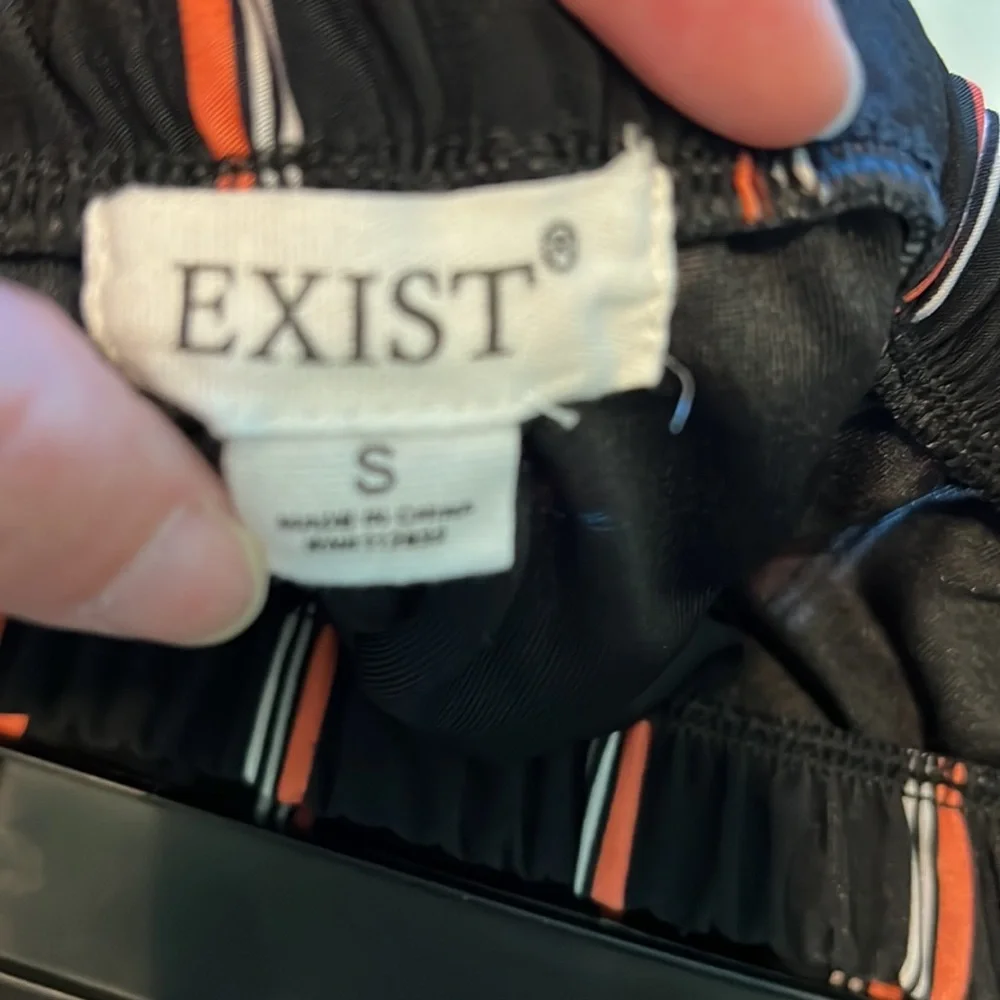 EXIST jumpsuit…black with salmon and white strips. - Picture 3 of 3